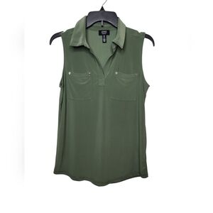 Jones New York Signature Vintage Women's Olive Green Sleeveless Top Size S